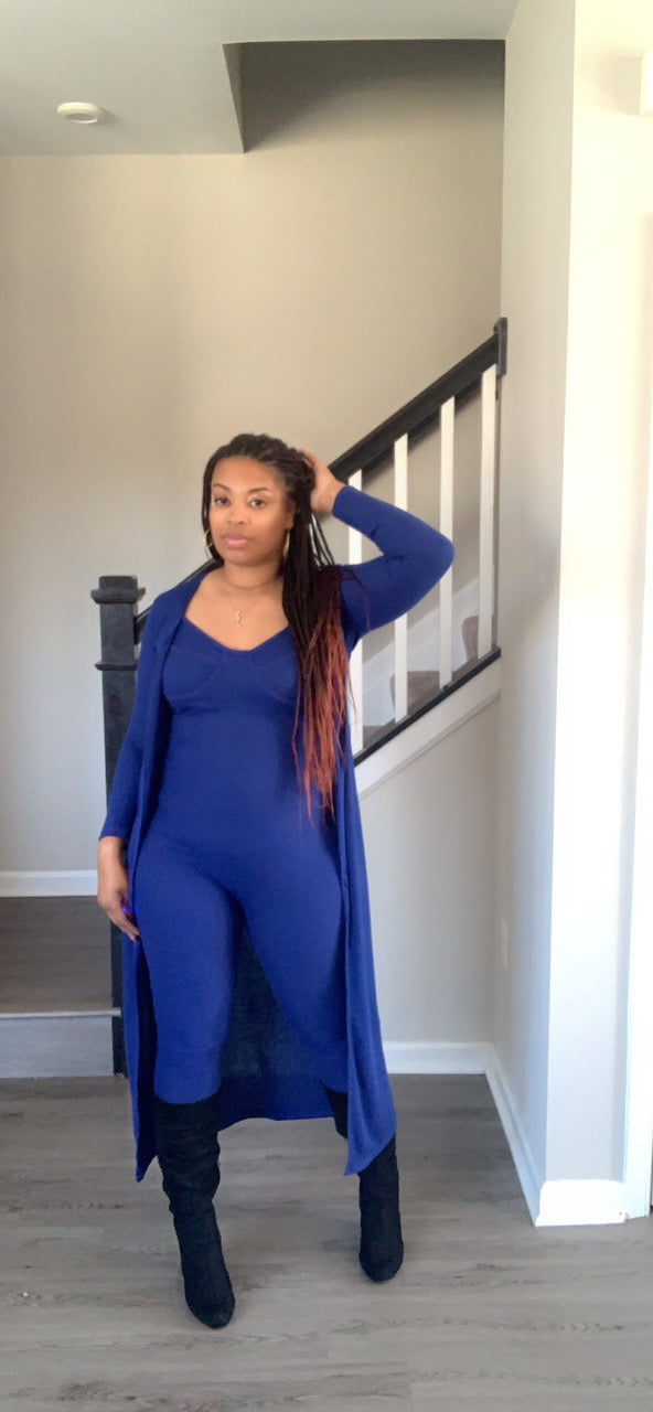 The Slim Fit Jumpsuit Set (Blue)