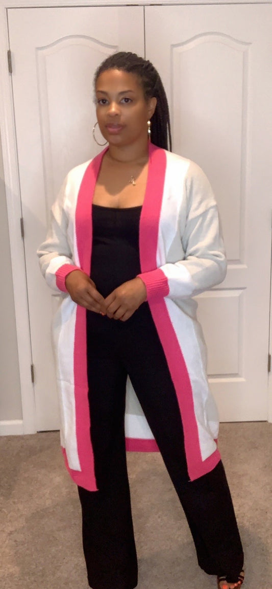 The Color Stripe Cardigan (Pink)