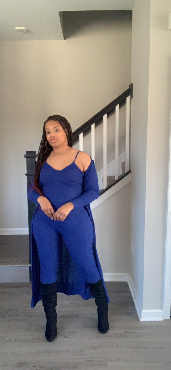 The Slim Fit Jumpsuit Set (Blue)