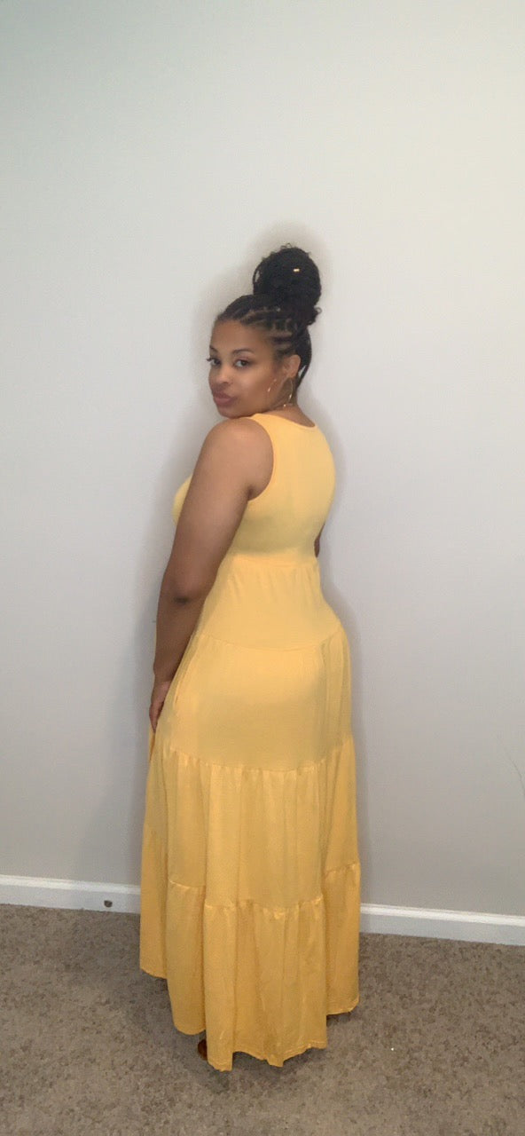 The Claire Maxi Dress (Mustard)