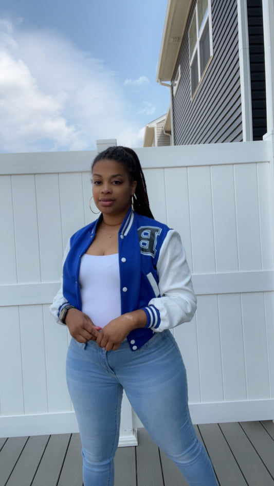 The Baddie Letterman Jacket (Blue)