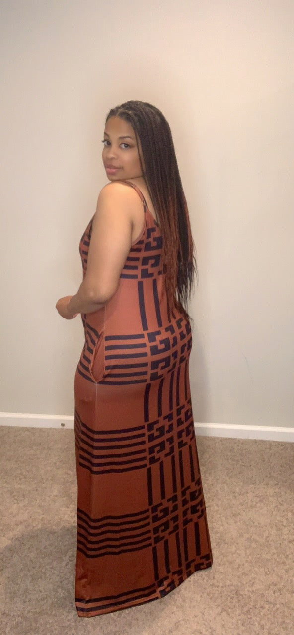 The Jayda Dress (Brown)