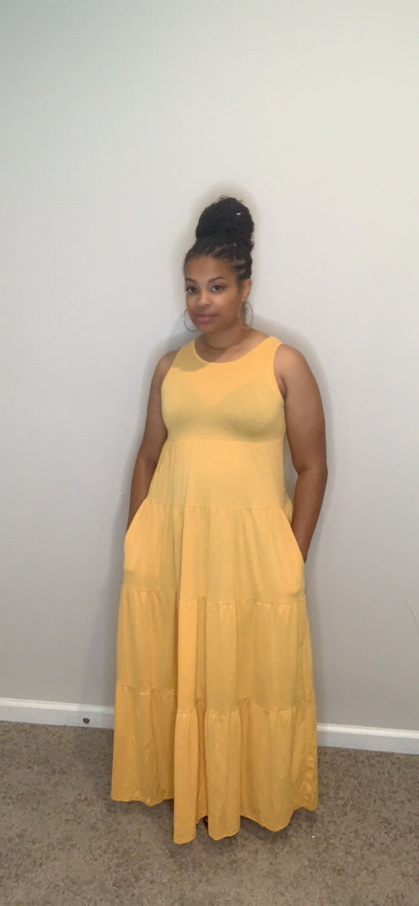 The Claire Maxi Dress (Mustard)