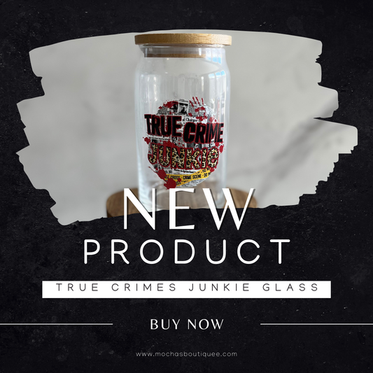 True Crimes Junkie Drinking Glass