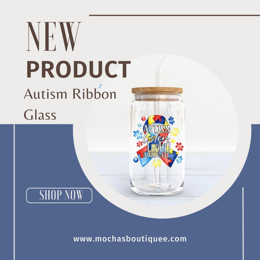 Autism Ribbon Drinking Glass