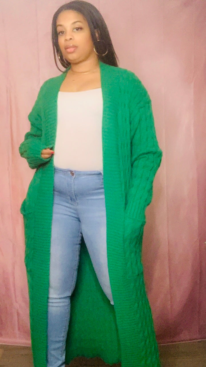 Mocha's Plush Winter Cardigan (Green)