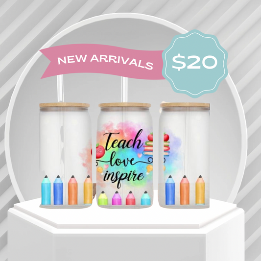 Teach Love and Inspire (pencils) Tumbler Glass