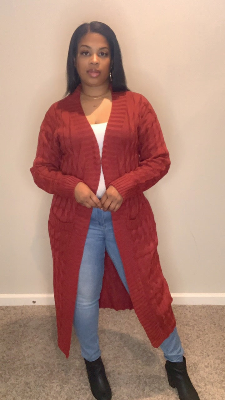 Mocha's Everyday Cardigan (Wine Red)